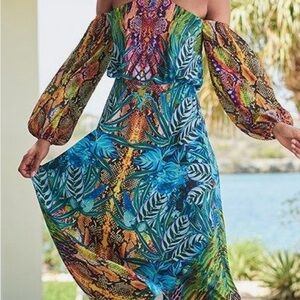 Venus Tropical Off-Shoulder Maxi Dress size large